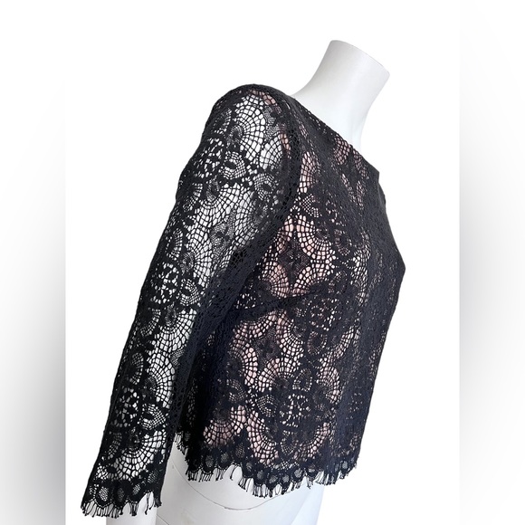 VINTAGE Ursula of Switzerland Lace Overlap Crop Top - Picture 4 of 7